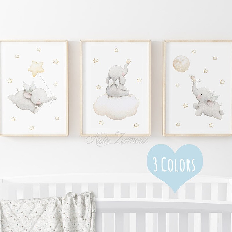 Elephant Nursery Art - Etsy