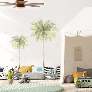 PREMIUM Fabric Wall Decal, PALM TREES, Palm wall decal, Watercolor decal, Kids Sticker, Jungle wall decal, Safari decal, Aida Zamora
