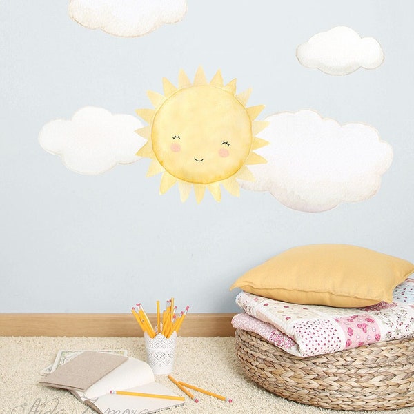 Vinyle tissu pour enfants « SUN » Vinyle pour enfants Soleil, Vinyle soleil, Vinyle unisexe, Vinyle soleil aquarelle, Vinyle soleil heureux, Aida Zamora