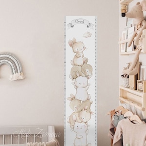 Personalisiertes Kindermessgerät, HASEN, Wachstumstabelle von Aida Zamora.