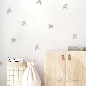 PREMIUM Fabric Wall Decal, SWALLOWS, Nursery wall decal, Watercolor decal, Birdies wall decal, Birds nursery sticker, Birds stickers