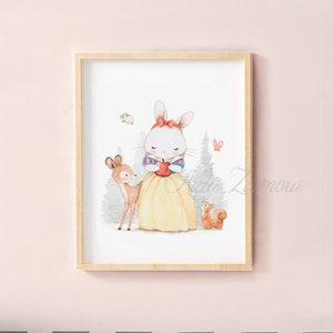 Girls Art &quot;PRINCESS SNOW WHITE&quot; Snow White wall art, Disney Princess art, Nursery Prints, Princess nursery art, Snow White prints, Disney.