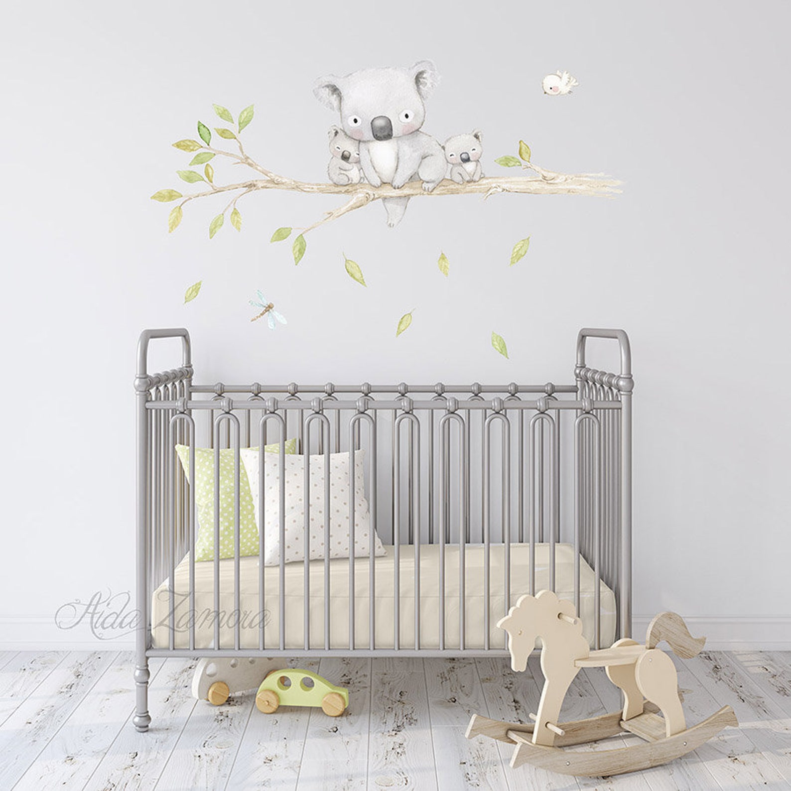 Fabric Wall Decal KOALAS FAMILY Nursery Wall Decal Tree Etsy