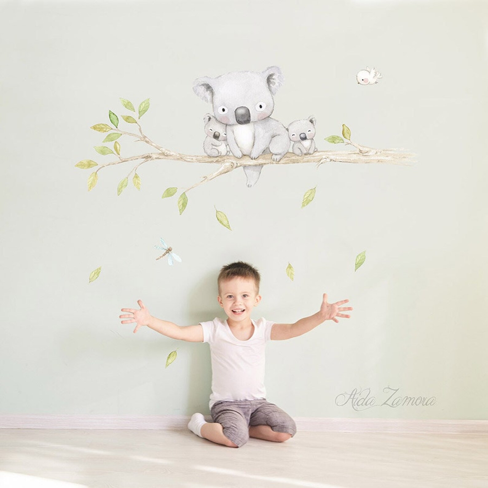 Fabric Wall Decal KOALAS FAMILY Nursery Wall Decal Tree Etsy