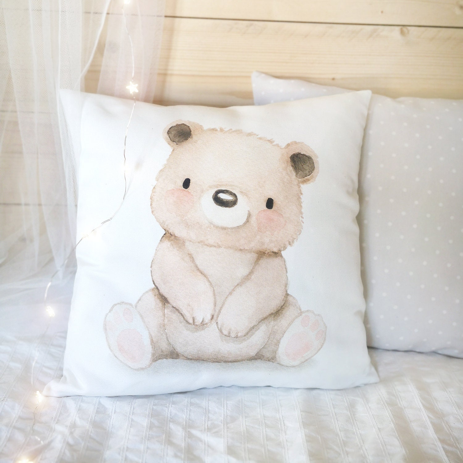 Nursery Pillow Case teddy Bear Baby Nursery Cushion 16 X 16 In Decorative Pillow Bear Nursery Decor Bear Pillow Pillow for Babies. Etsy India