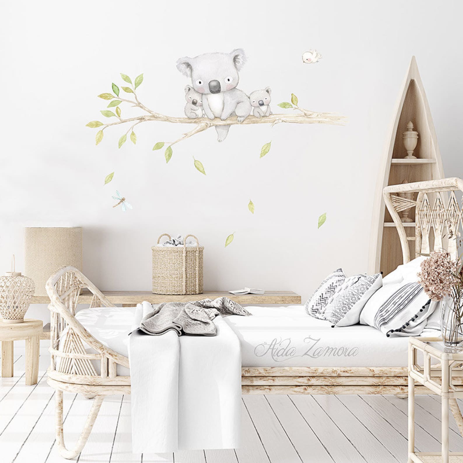 Fabric Wall Decal KOALAS FAMILY Nursery Wall Decal Tree Etsy