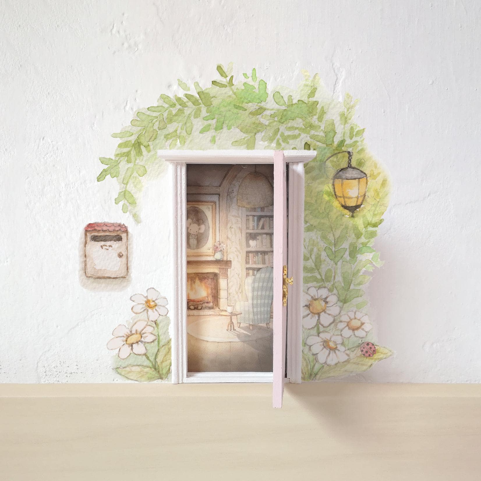 Hand Painted Wooden Door, MOUSE HOUSE, Dollhouse Door, Pérez Mouse