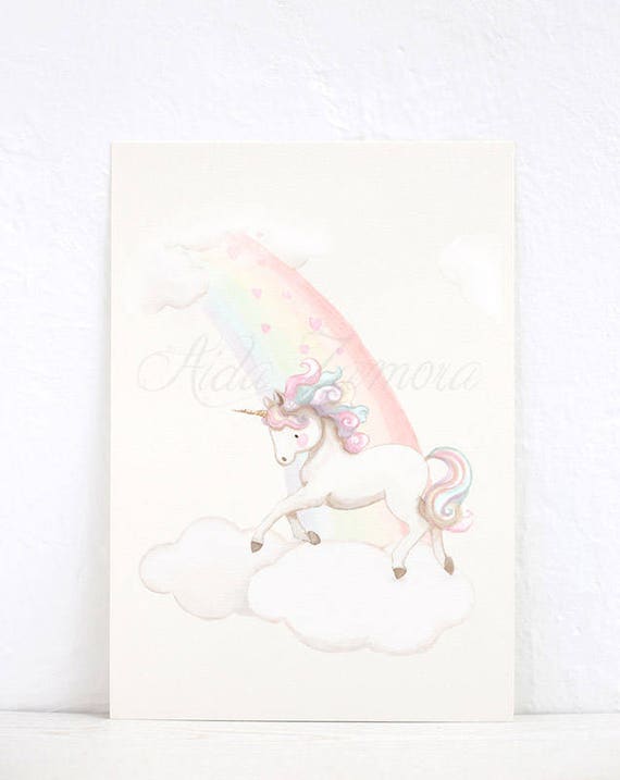 Cuadro Infantil Unicornio Arcoiris Lamina De Etsy Cuadro Infantil Unicornio Arcoiris Lamina De Etsy