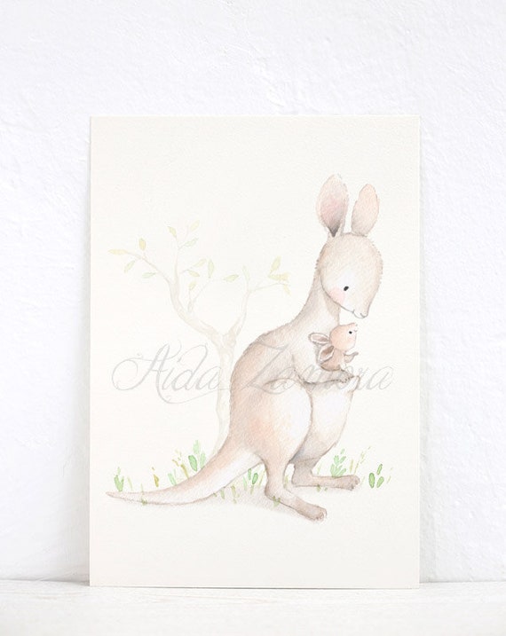 Australian Animals Prints Koala Baby Girl Nursery Wall Art Poster Kids Room  Decor Child Printable Digital Set of 3 Pink Gray 