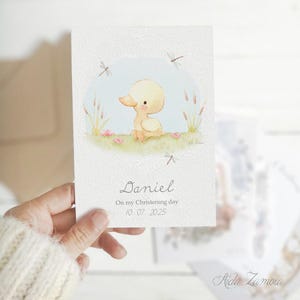 LOTTO di 20 CARTOLINE Promemoria e inviti per il battesimo, Biglietti per neonati, Promemoria per il battesimo, Battesimo del neonato, Anatroccolo.