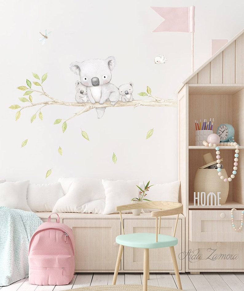 Fabric Wall Decal KOALAS FAMILY Nursery Wall Decal Tree Etsy