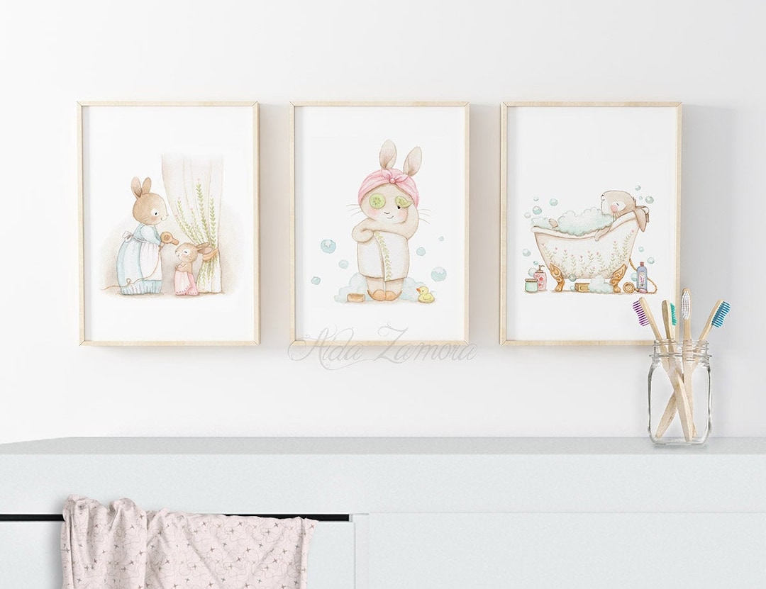 SET of Three Prints for Bathrooms "spa in My Bathroom" Bahtroom Prints, Girls Bathroom Art ...