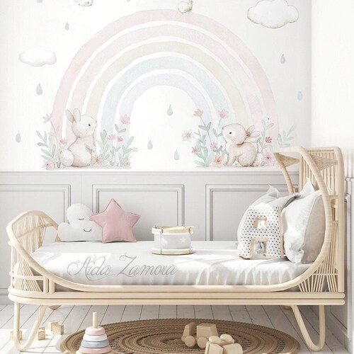 Fabric Wall Decal MUSHROOM HOUSE Childrens Decal Mushroom Etsy