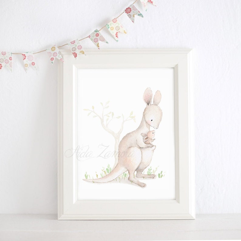 Nursery Print kangaroo Nursery Wall Art Kangaroo Etsy UK