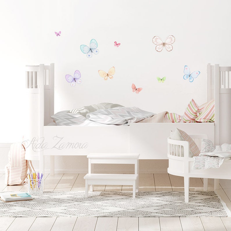 Repositionable Fabric Wall Decal BUTTERFLIES Nursery Wall Etsy