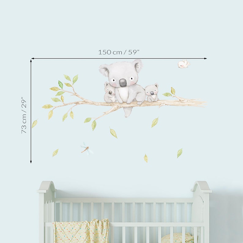 Fabric Wall Decal KOALAS FAMILY Nursery Wall Decal Tree Etsy