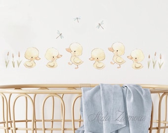 HIGH QUALITY Wall Stickers, DUCKS, Nursery wall decal, Watercolor decal, ducklings wall stickers, Ducks nursery sticker, Ducks wall decal
