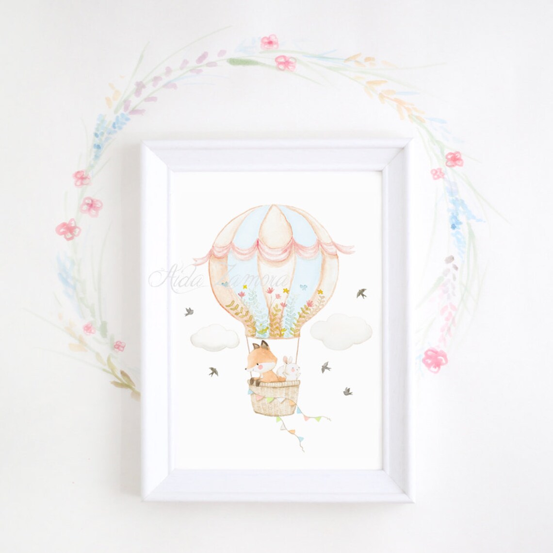 Set of Four Nursery Art "pink HOT AIR Balloons" Nursery Wall Art, Girl ...
