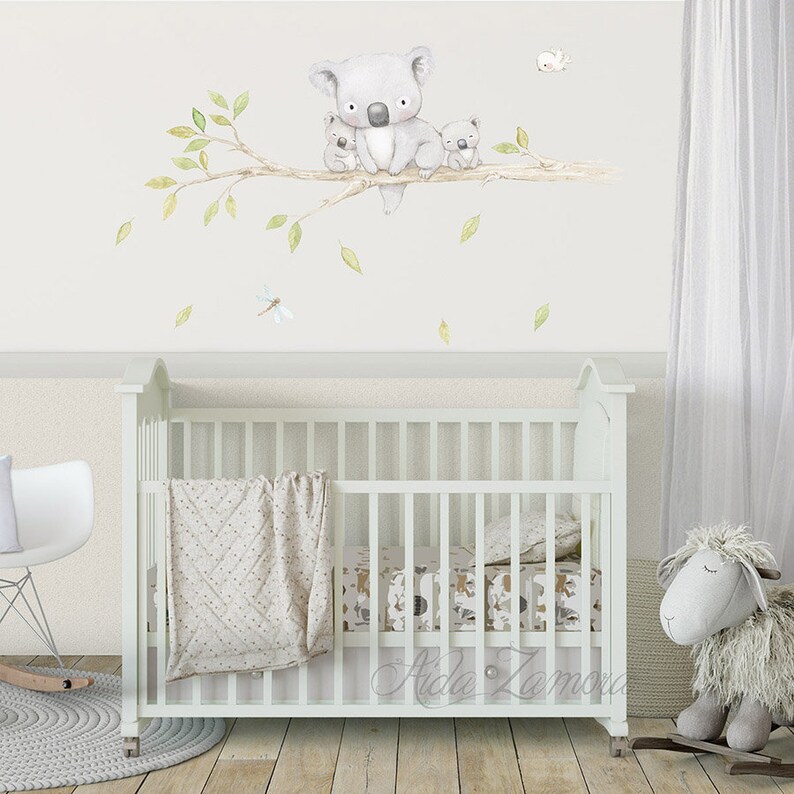 Fabric Wall Decal KOALAS FAMILY Nursery Wall Decal Tree Etsy