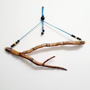 Bohemian decor wall necklace holder, jewelry organizer, rustic boho chic