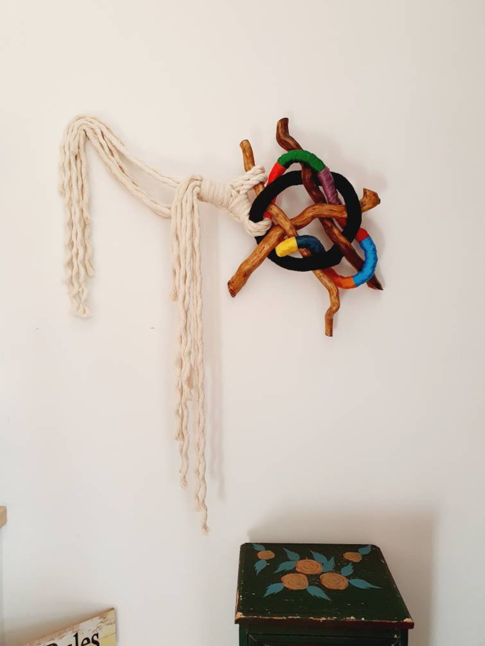 Rope Wall Decor Wood Abstract Wall Sculpture Textured Wall Etsy