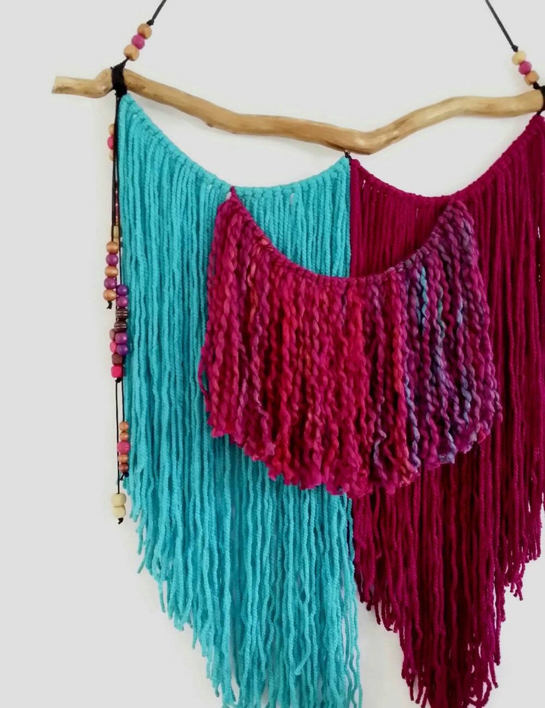 Modern Bohemian Wall Tapestry Yarn Wall Hanging Boho Chic Etsy