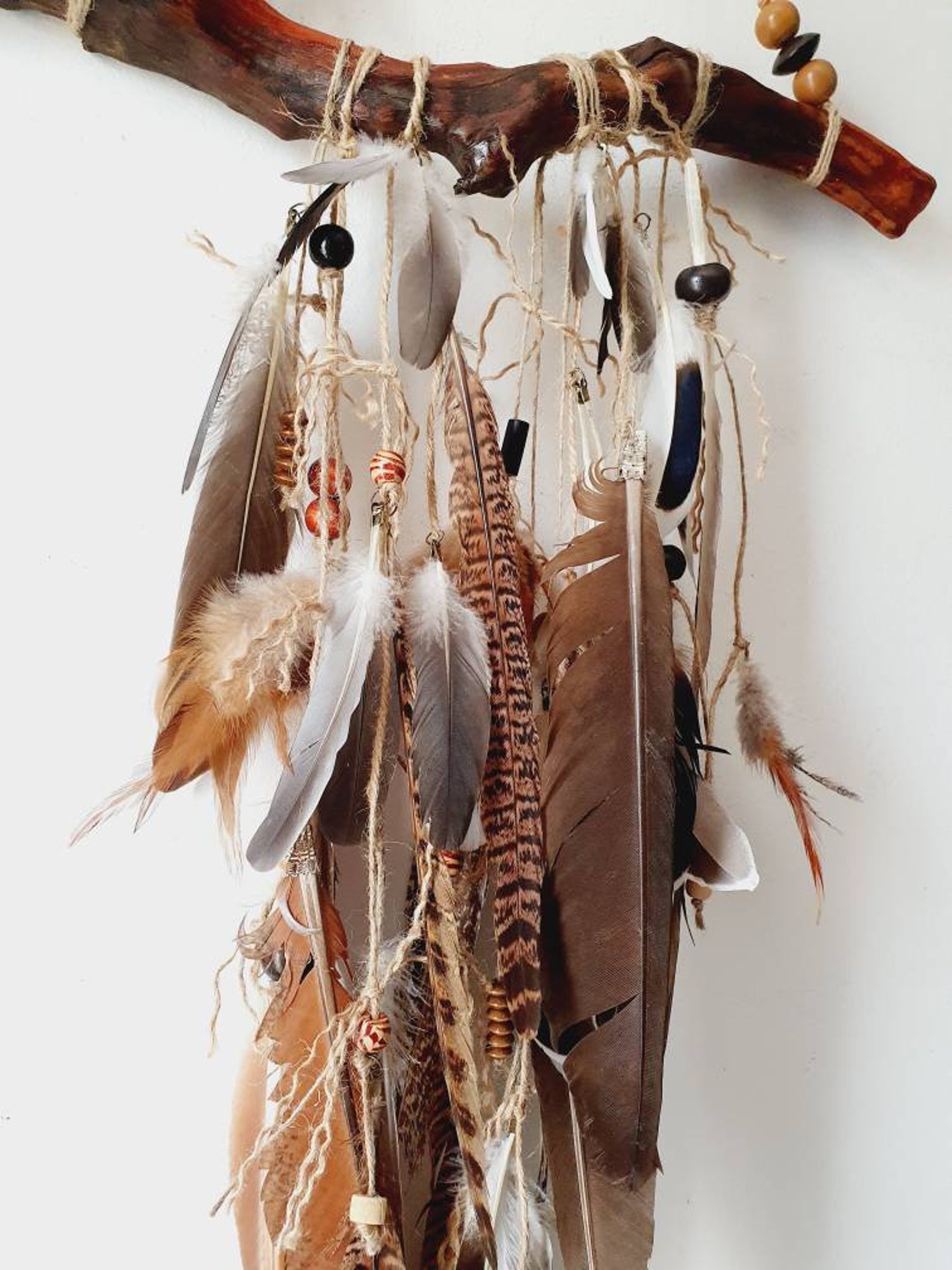 Native American style woodland feather wall art tribal | Etsy