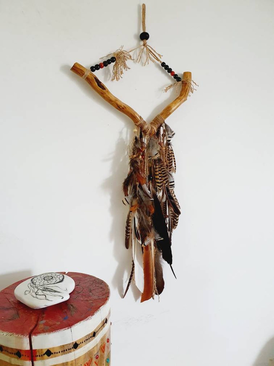 Native American Style Woodland Feather Wall Art Tribal - Etsy