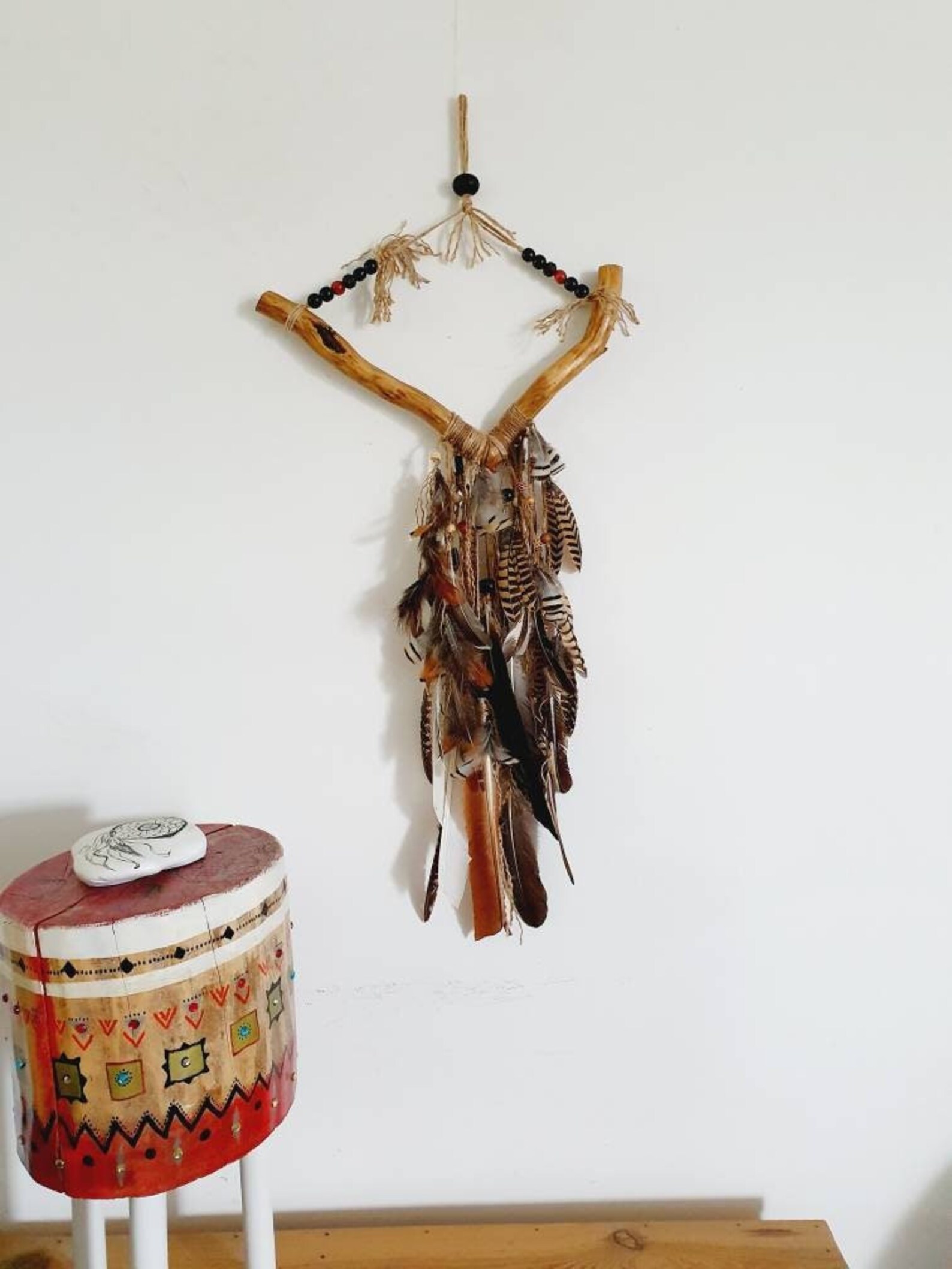 Native American Style Woodland Feather Wall Art Tribal - Etsy