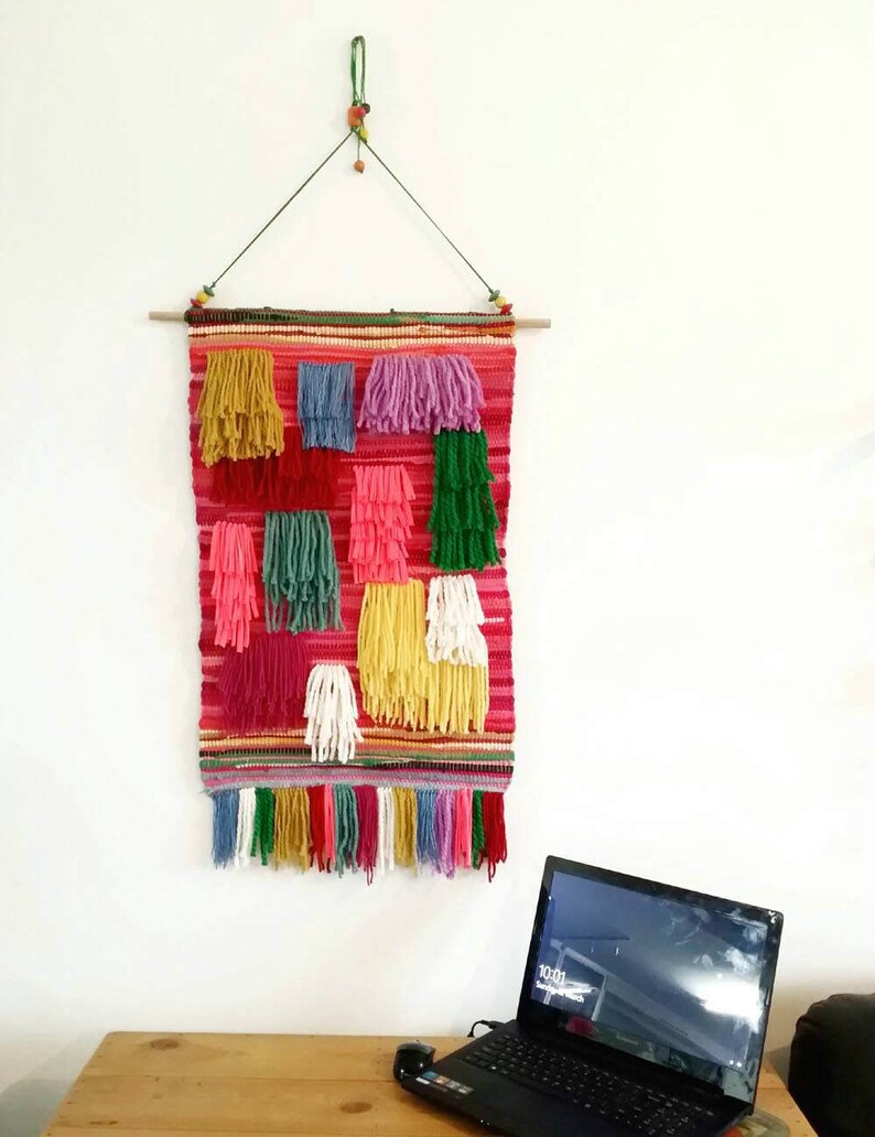 Boho Wall Tapestry Large Bohemian Decor Woven Rug Yarn Wall Etsy New