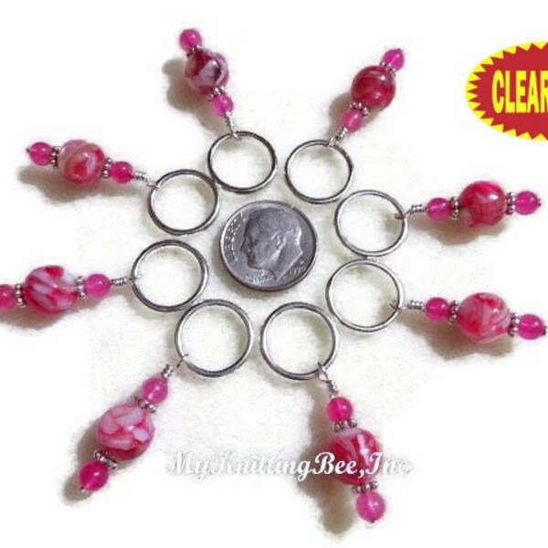 Snag Free Medium Stitch Markers in Pink (Set of 8) (E0043)