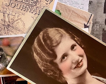 Mixed ephemera collage papers for junk journals