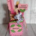 Handmade Jungle animal pop up box greeting card. Ideal for children's birthdays. Any name & number added 