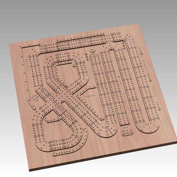 Cribbage Board Template Etsy