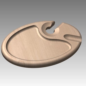 Wooden Appetizer Tray with Wine Glass Holder  - Digital