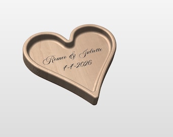 Engraved Heart Shaped Tray - wedding favour CNC digital files