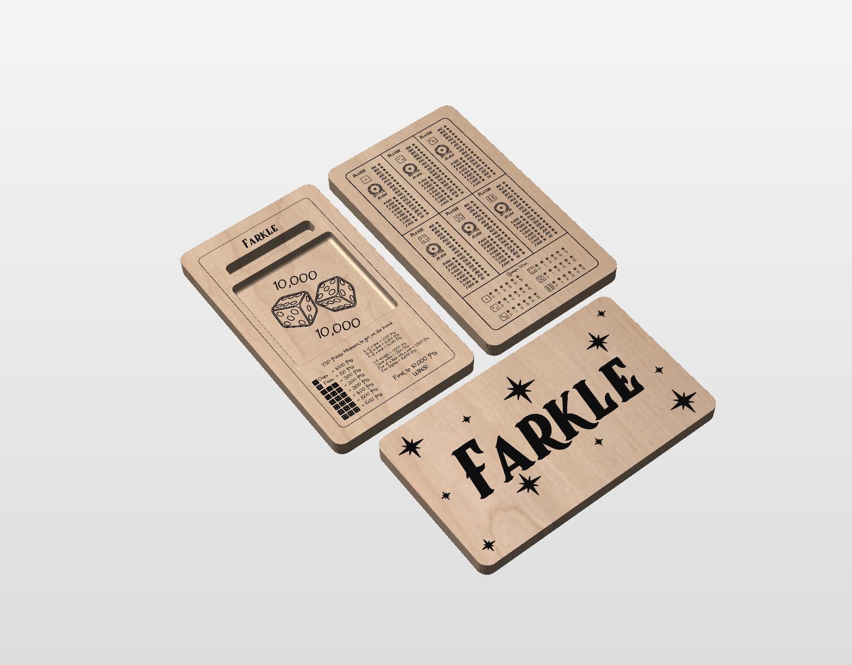 Folding Farkle Six Player Board - Digital SVG Files
