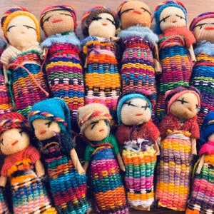 3 Quitapena dolls, Mayan amulet, Mexican art, traditional doll from Chiapas