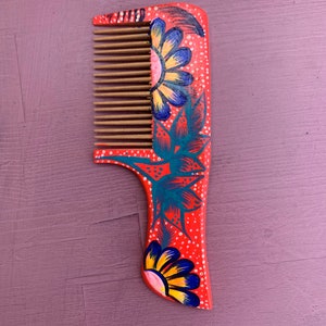 Mexican Comb of Oaxaca hand-painted wood, Peine Alebrije Oaxaca