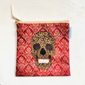 Calavera Mexicana Brieftasche, Portfolio im mexikanischen Stil, Brieftasche Tag der Toten.