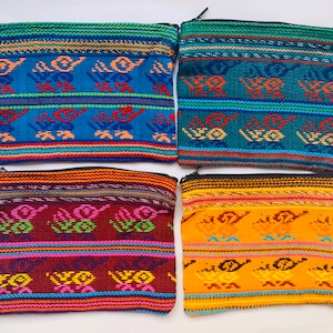 Sac à main en fil fait main avec des tissus aztèques, sac à main mexicain, art aztèque, sac à main de style mexicain.