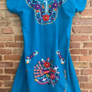 Traditional Mexican dress hand embroidered, gift idea for women. Traditional Dress, Mexican Wedding. Boho style floral dress, Mexican art