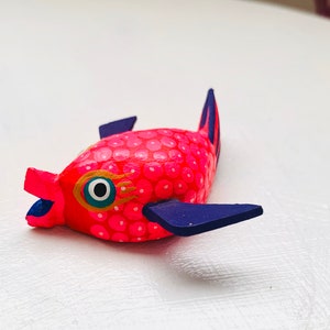 Fish Alebrije, magical little animals from Oaxaca Mexico, Folk Art, Handmade sculpture, Original Wood Sculpture, Carved Animal,