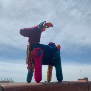 Wool venadito. Typical crafts of Chiapas, Mexican art, hand-sewn stuffed animal, gift idea for children. Made in Mexico.