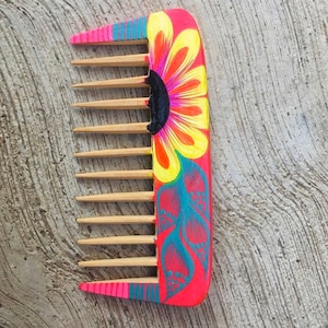 Oaxacan Alebrije Comb, original Mexican hand painted comb, Mexican crafts in copal wood, original birthday gift idea