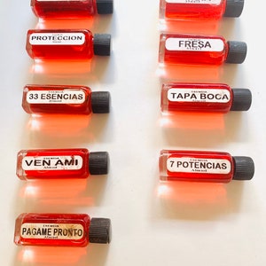 Magical essences of Santeria for the protection of people and homes, Spiritual oils of Santeria, oils against spells and evil eye