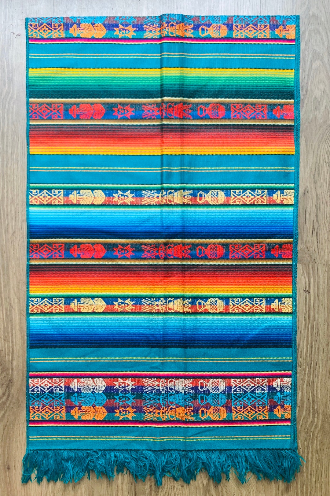 Aztec Style Table Path. Tablecloth of Mexican Fabric, Table Path ...