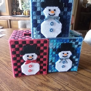 Handmade Snowman Boutique Tissue Box Cover/ One of Each Color/Choose the color