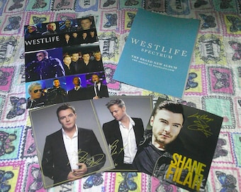 Westlife Collectables Music Memorabilia Glossy Gatefold Promo Card Photo Printed Autograph Prints Photo Sticker Sheet Boyband Inc. Options