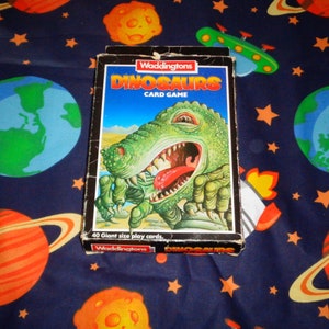Dinosaurs Card Game Waddingtons Giant Playing Cards Memorabilia Collectable Vintage Different Species Colourful Illustrations Instructions